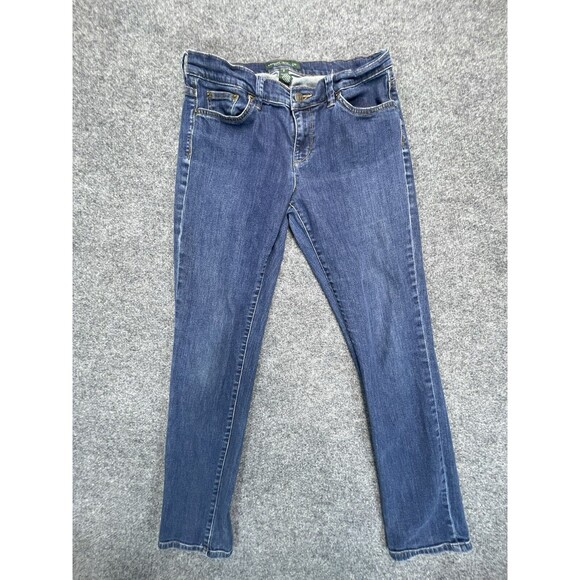 LRL Ralph Lauren Jeans Womens 8 Blue Modern Skinny Mid Rise Dark Stretch Denim - Picture 1 of 9